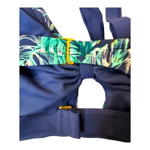 Women's‎ Heat Bikini Top Size 20W Tropical Print Plus Navy Swimsuit Top - Picture 5 of 6